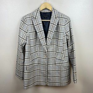 Talbots Blazer Jacket Size 8 Tartan Plaid Academia Professional Career Office